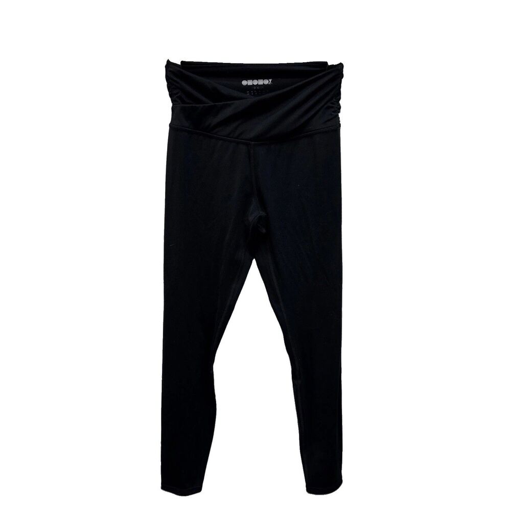 Ododos Women Black Legging XS Stretch Pocket Pullon Logo